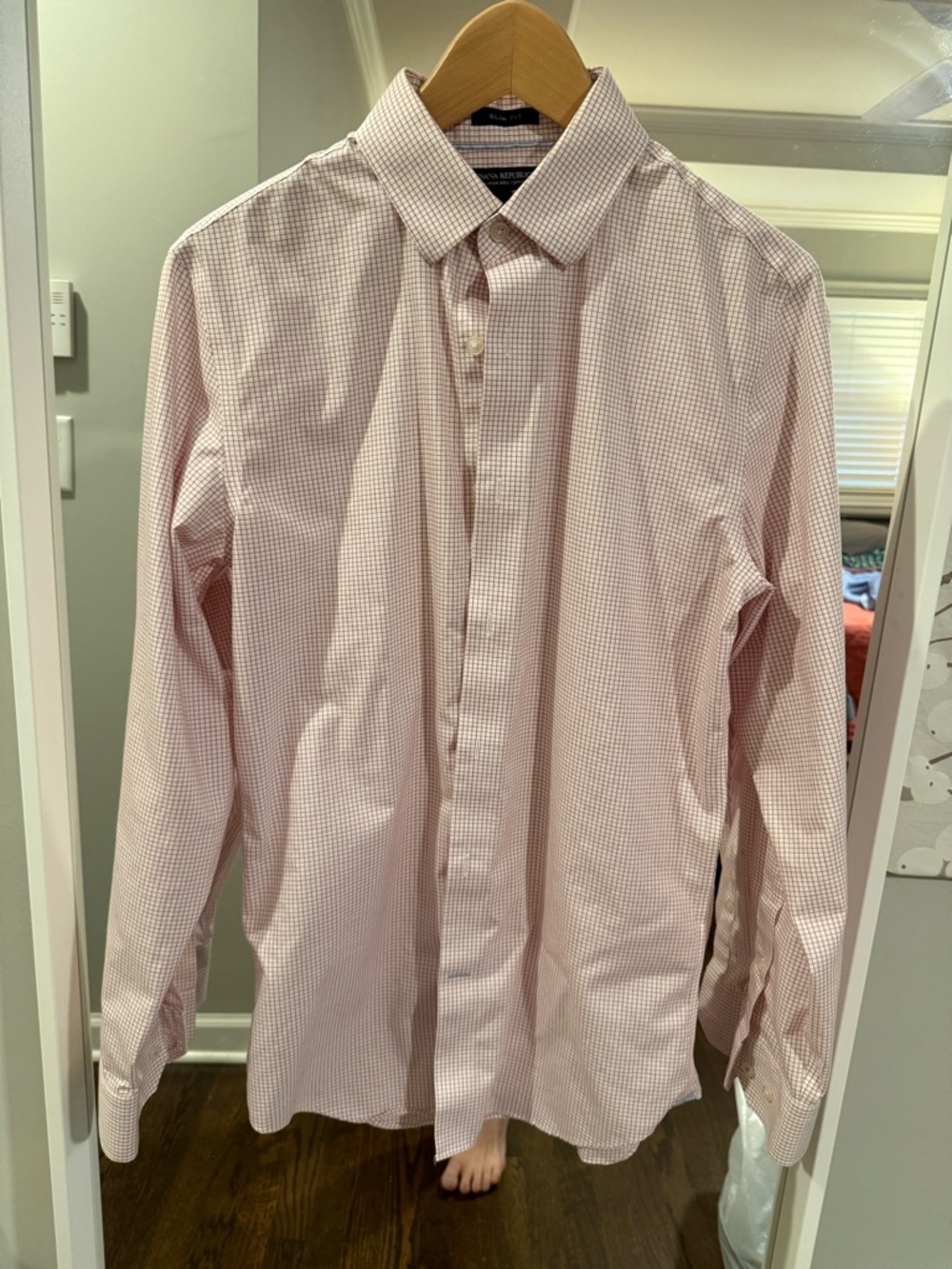 Banana Republic slim fit non-iron Micro-Check Dress Shirt